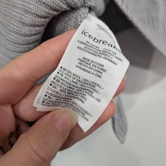 icebreaker Cowl Neck Sweater Heather Grey Size XS - Picture 4 of 4